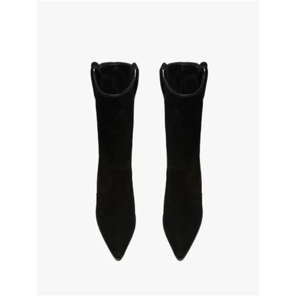 NIB Schutz Women's Black Mackie Nubuck Leather Bootie Size 7.5 B - Picture 4 of 10